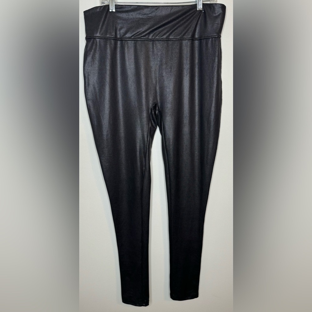 Serra Women’s Black Faux Leather Leggings Size XL